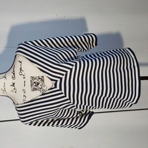 Philosophy by Republic- Womens Striped Exaggerated Sleeves V Neckline Top Sz.MP